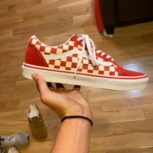 Red and white vans